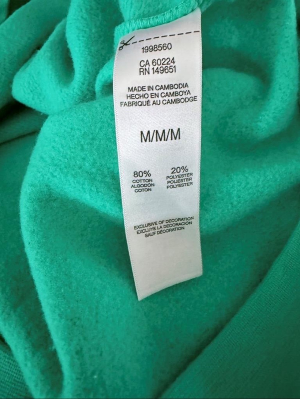 NWT Esprit Women's Logo Fleece Crewneck Sweatshirt Green White Retro Medium - Picture 6 of 7